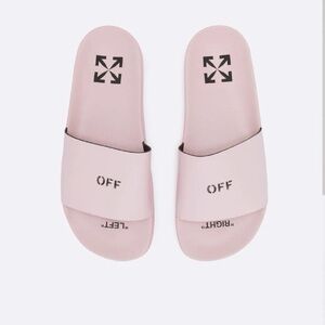 Pink women off white slides
